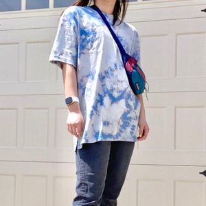 reverse tie dye greg norman oversized tshirt